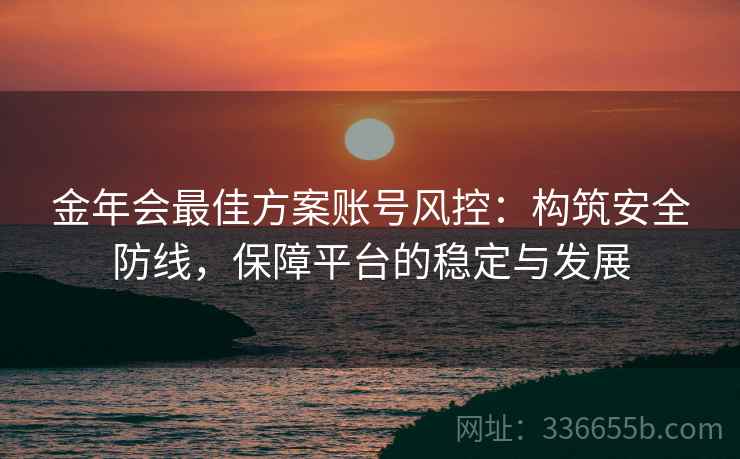金年会最佳方案账号风控：构筑安全防线，保障平台的稳定与发展