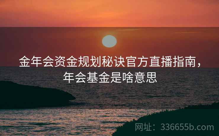 金年会资金规划秘诀官方直播指南，年会基金是啥意思
