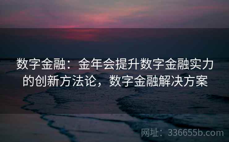 数字金融：金年会提升数字金融实力的创新方法论，数字金融解决方案