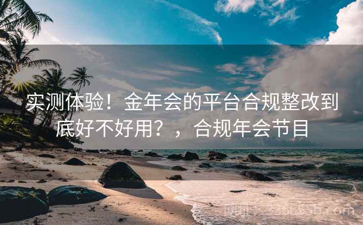 实测体验！金年会的平台合规整改到底好不好用？，合规年会节目
